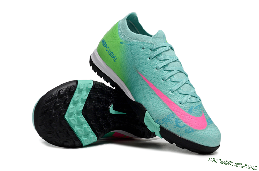Nike Air Zoom Mercurial Vapor 16 Elite TF Low-Tops Soccer Shoes - Jade/Yellow/Pink 1