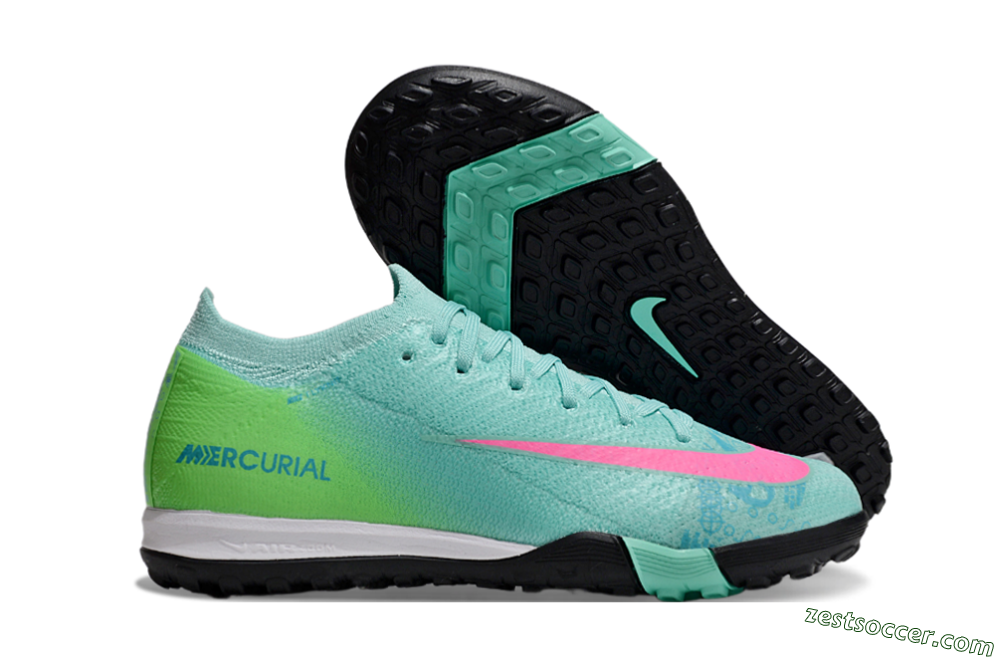 Nike Air Zoom Mercurial Vapor 16 Elite TF Low-Tops Soccer Shoes - Jade/Yellow/Pink 0