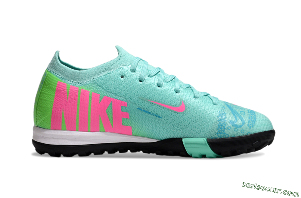 Nike Air Zoom Mercurial Vapor 16 Elite TF Low-Tops Soccer Shoes - Jade/Yellow/Pink 4