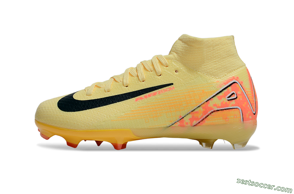 Nike Air Zoom Mercurial Superfly 10 Elite FG High-Tops Soccer Cleats - Yellow/Black/Red 2