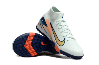 Nike Air Zoom Mercurial Superfly 10 Elite TF High-Tops Soccer Shoes - Jade/Gold/Blue