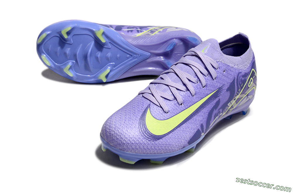 Nike Air Zoom Mercurial Vapor 16 Elite FG Low-Tops Soccer Cleats - Purple/Yellow 3
