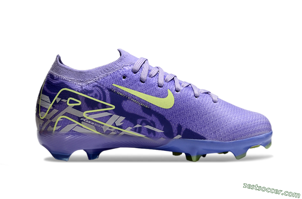 Nike Air Zoom Mercurial Vapor 16 Elite FG Low-Tops Soccer Cleats - Purple/Yellow 4