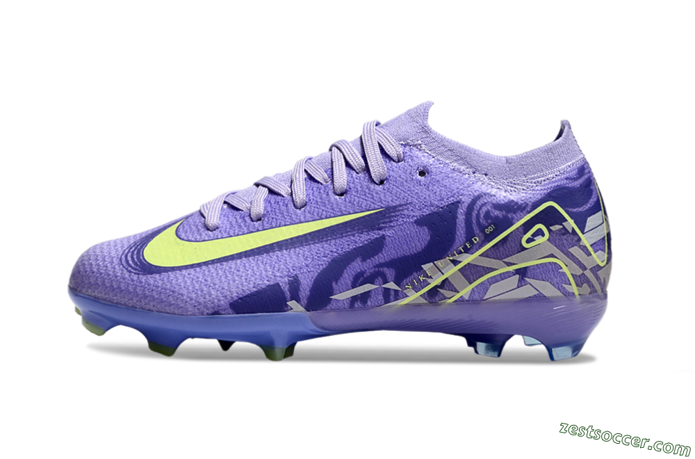 Nike Air Zoom Mercurial Vapor 16 Elite FG Low-Tops Soccer Cleats - Purple/Yellow 2