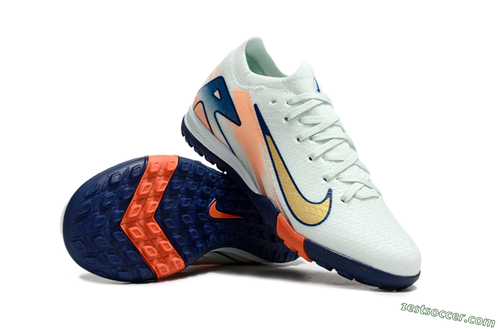Nike Air Zoom Mercurial Vapor 16 Elite TF Low-Tops Soccer Shoes - Jade/Blue/Gold 1
