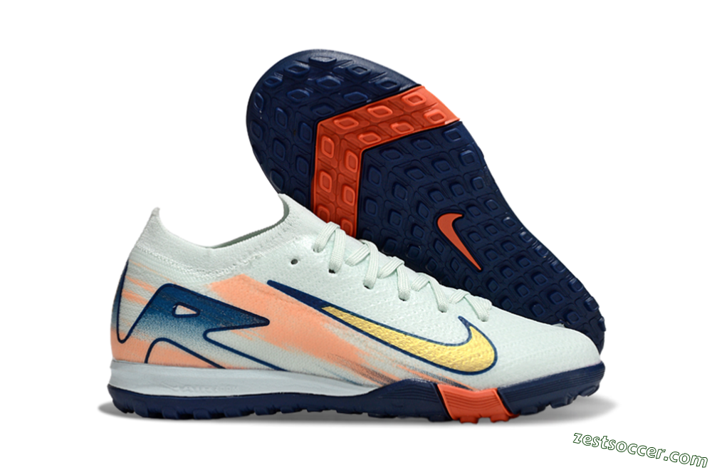 Nike Air Zoom Mercurial Vapor 16 Elite TF Low-Tops Soccer Shoes - Jade/Blue/Gold 0