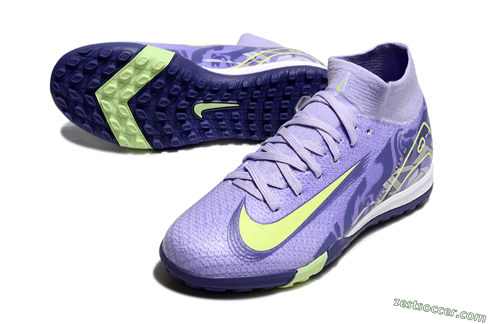 Nike Air Zoom Mercurial Superfly 10 Elite TF High-Tops Soccer Shoes - Purple/Yellow 3