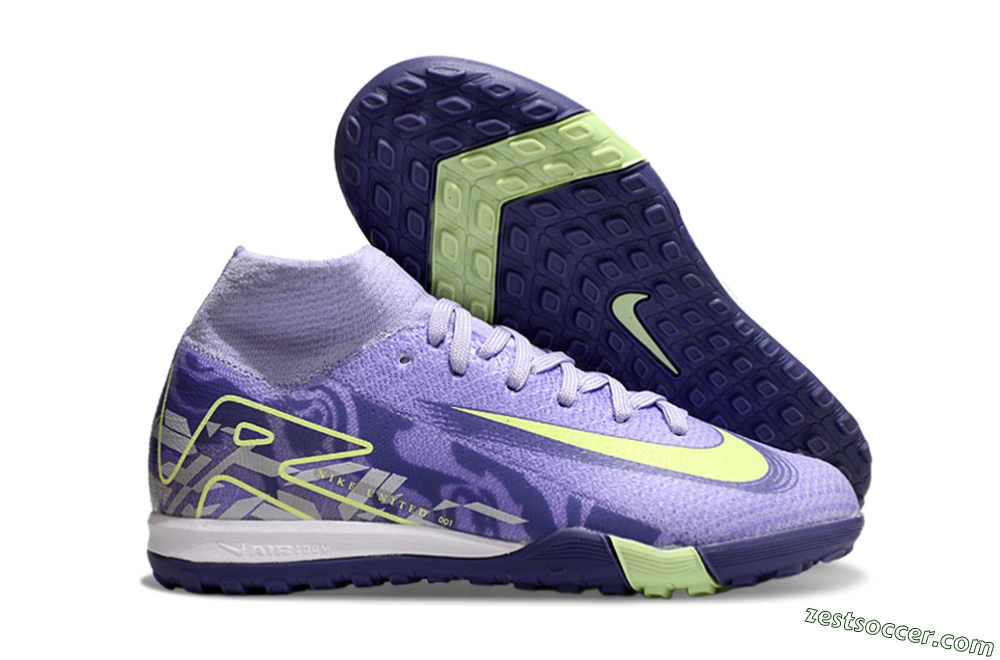 Nike Air Zoom Mercurial Superfly 10 Elite TF High-Tops Soccer Shoes - Purple/Yellow 0