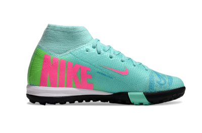 Nike Air Zoom Mercurial Superfly 10 Elite TF High-Tops Soccer Shoes - Jade/Pink/Yellow