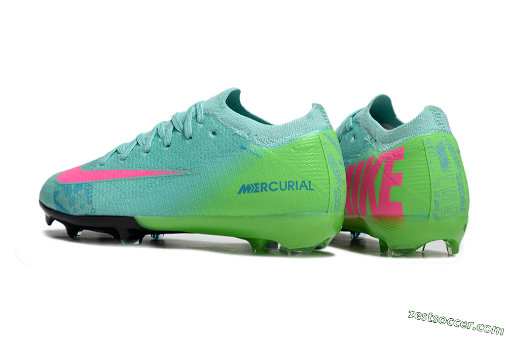Nike Air Zoom Mercurial Vapor 16 Elite FG Low-Tops Soccer Cleats - Jade/Yellow/Pink 5