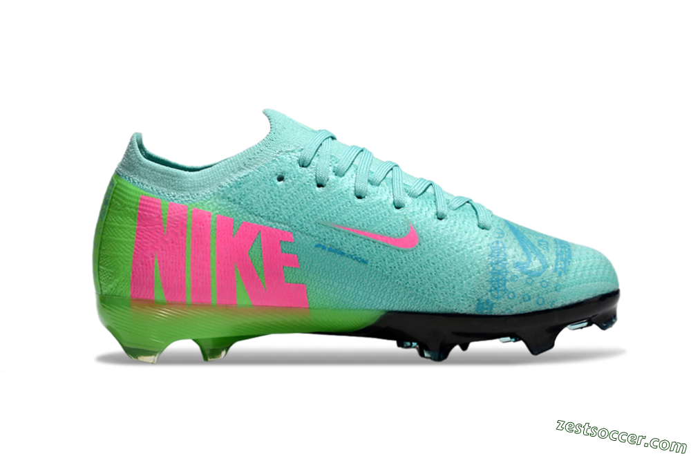 Nike Air Zoom Mercurial Vapor 16 Elite FG Low-Tops Soccer Cleats - Jade/Yellow/Pink 4