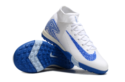 Nike Air Zoom Mercurial Superfly 10 Elite TF High-Tops Soccer Shoes - White/Blue