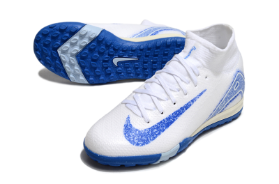 Nike Air Zoom Mercurial Superfly 10 Elite TF High-Tops Soccer Shoes - White/Blue