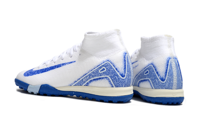 Nike Air Zoom Mercurial Superfly 10 Elite TF High-Tops Soccer Shoes - White/Blue