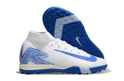 Nike Air Zoom Mercurial Superfly 10 Elite TF High-Tops Soccer Shoes - White/Blue