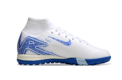 Nike Air Zoom Mercurial Superfly 10 Elite TF High-Tops Soccer Shoes - White/Blue