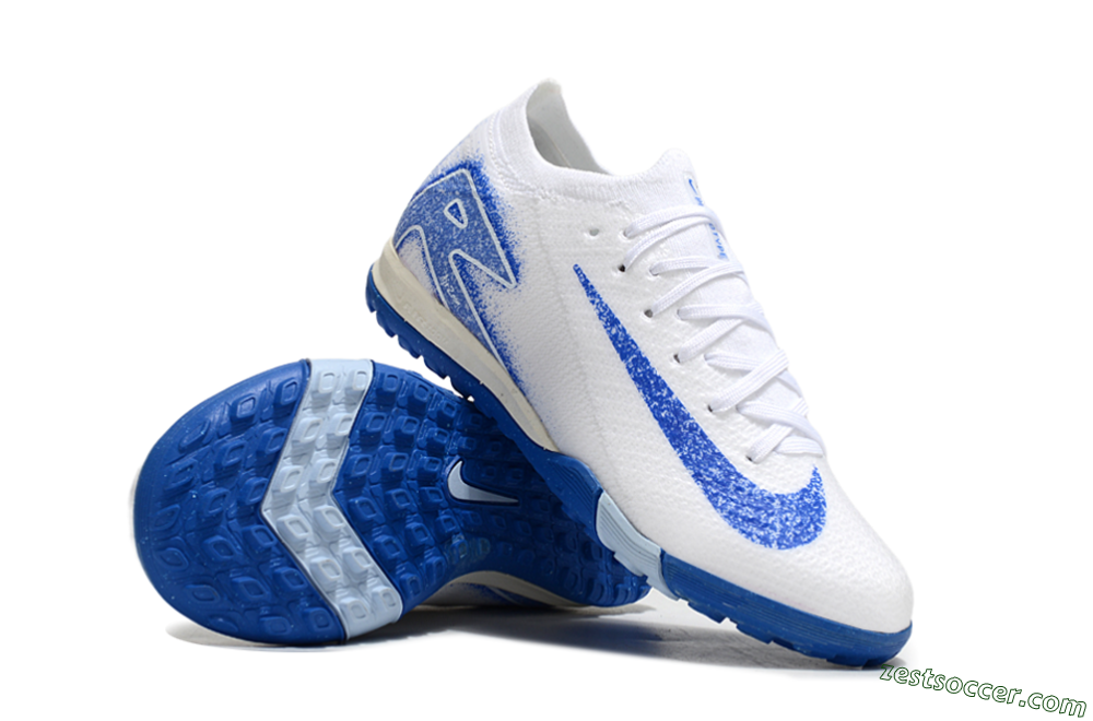 Nike Air Zoom Mercurial Vapor 16 Elite TF Low-Tops Soccer Shoes - White/Blue 1