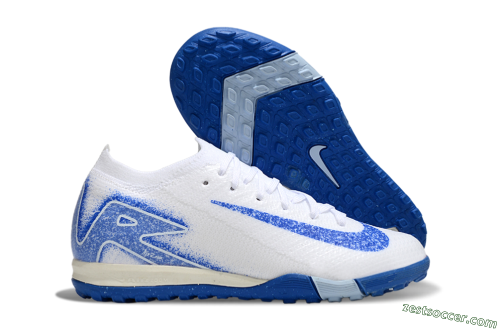 Nike Air Zoom Mercurial Vapor 16 Elite TF Low-Tops Soccer Shoes - White/Blue 0
