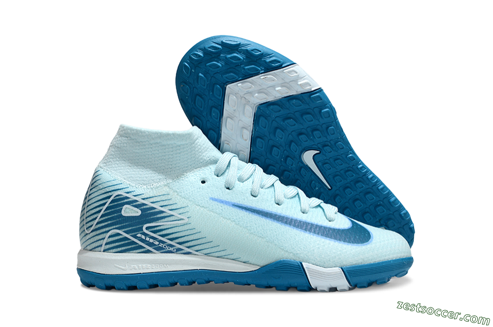 Nike Air Zoom Mercurial Superfly 10 Elite TF High-Tops Soccer Shoes - Jade/Blue 0