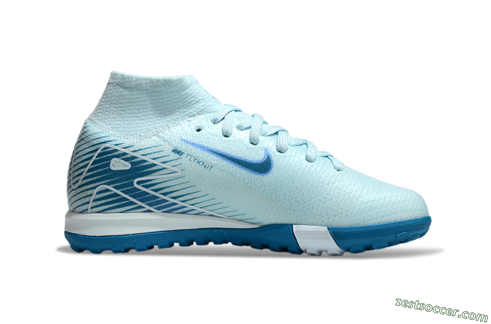 Nike Air Zoom Mercurial Superfly 10 Elite TF High-Tops Soccer Shoes - Jade/Blue 4