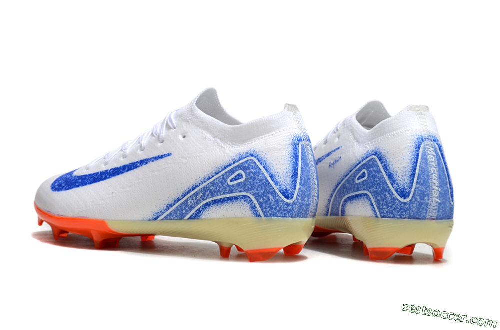 Nike Air Zoom Mercurial Vapor 16 Elite FG Low-Tops Soccer Cleats - White/Blue/Red 5