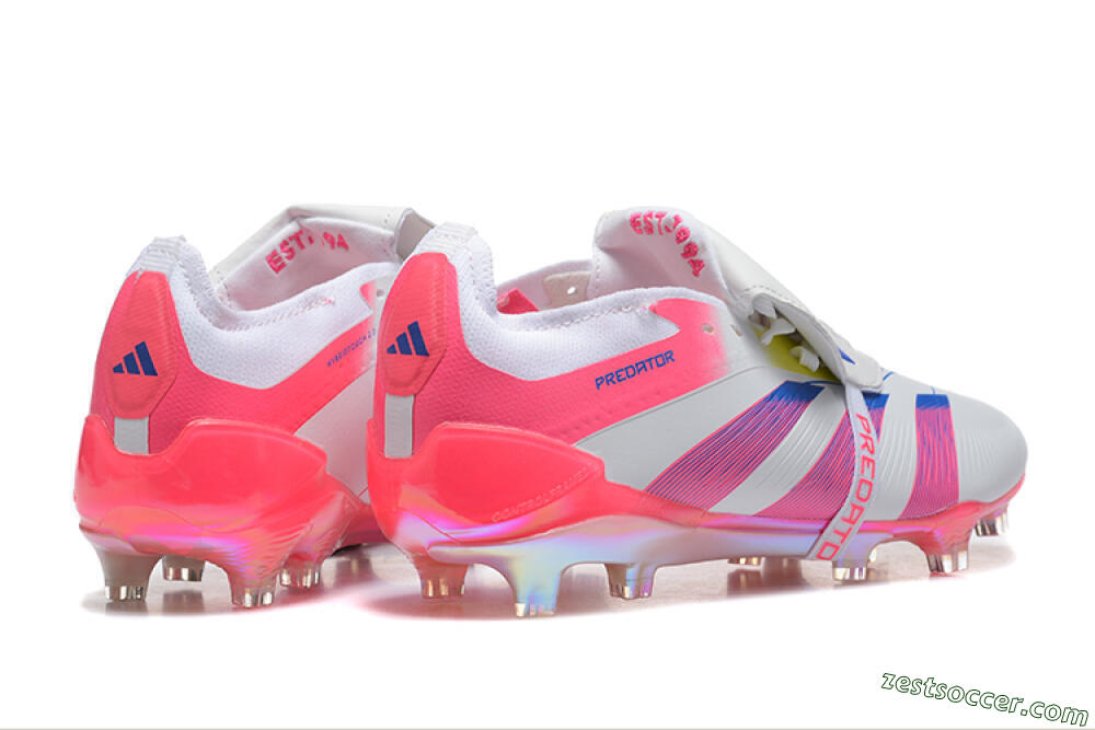 Adidas Predator 25 Elite Foldover Tongue FG Low-Tops Soccer Cleats - White/Red/Blue 9