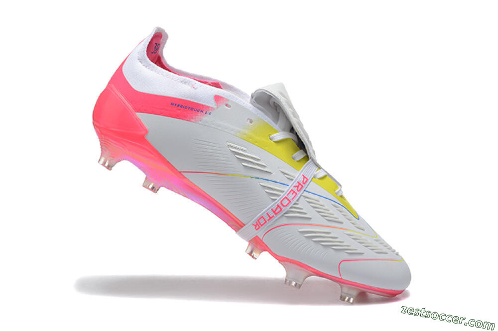 Adidas Predator 25 Elite Foldover Tongue FG Low-Tops Soccer Cleats - White/Red/Blue 7
