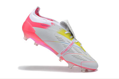 Adidas Predator 25 Elite Foldover Tongue FG Low-Tops Soccer Cleats - White/Red/Blue