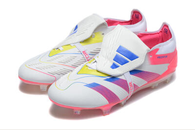 Adidas Predator 25 Elite Foldover Tongue FG Low-Tops Soccer Cleats - White/Red/Blue