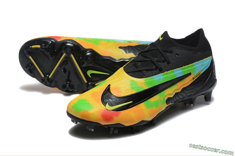 Nike Phantom GX Elite FG Low-Tops Soccer Cleats - Black/Rainbow 3
