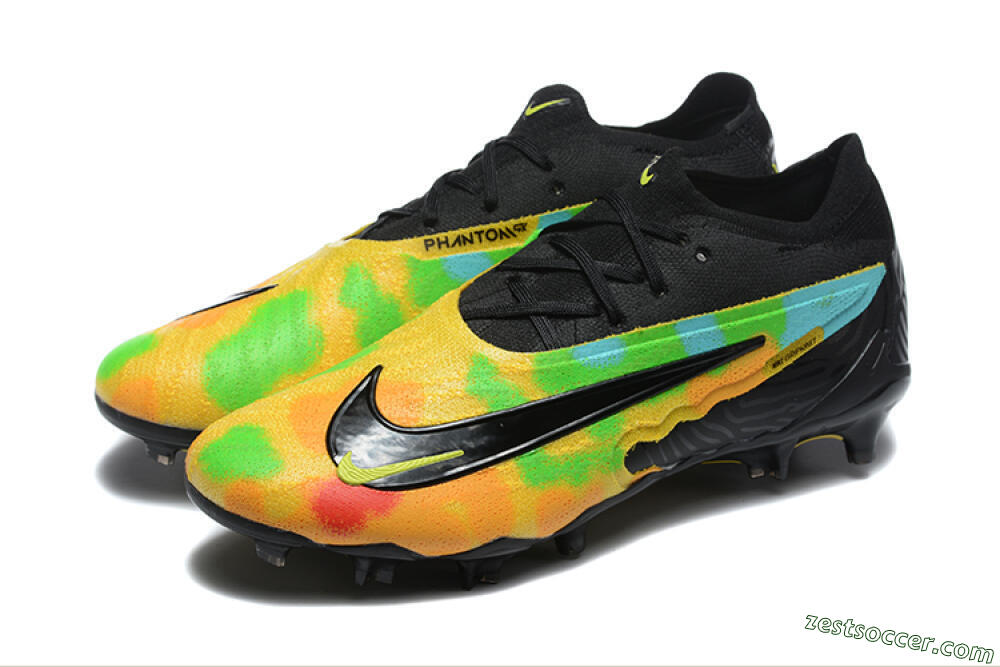 Nike Phantom GX Elite FG Low-Tops Soccer Cleats - Black/Rainbow 5