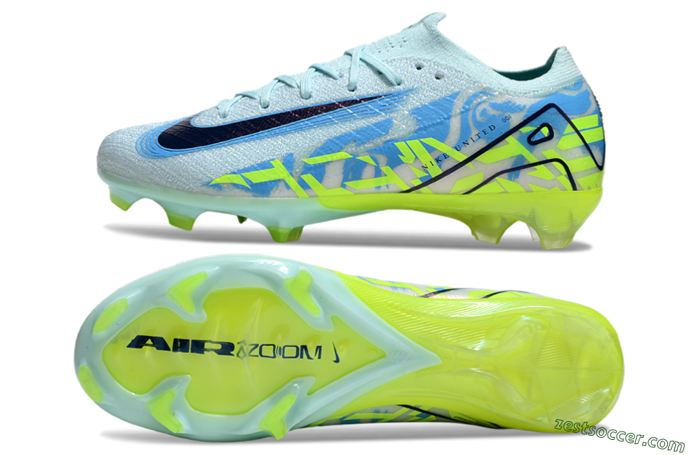 Nike Air Zoom Mercurial Vapor 16 Elite FG Low-Tops Soccer Cleats - Jade/Blue/Yellow 1
