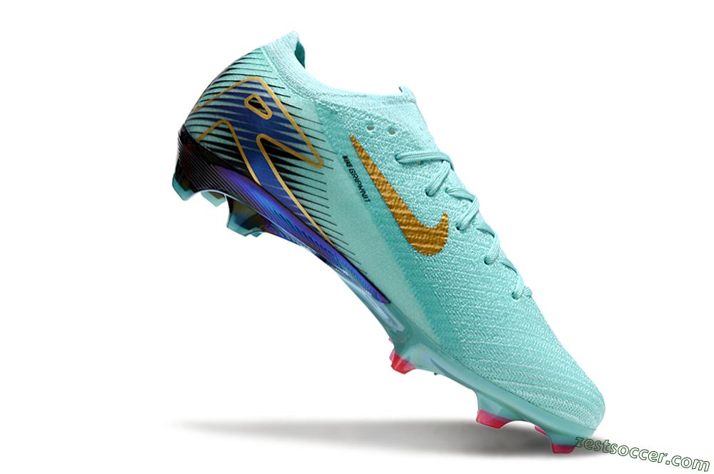 Nike Air Zoom Mercurial Vapor 16 Elite FG Low-Tops Soccer Cleats - Jade/Gold/Blue 4