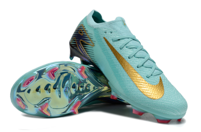 Nike Air Zoom Mercurial Vapor 16 Elite FG Low-Tops Soccer Cleats - Jade/Gold/Blue