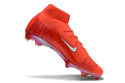 Nike Air Zoom Mercurial Superfly 10 Elite FG High-Tops Soccer Cleats - Red/White/Gold