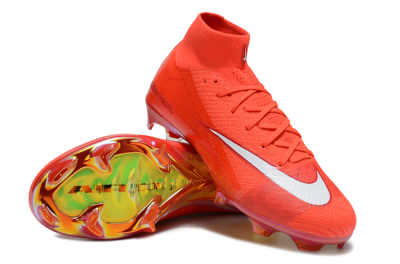 Nike Air Zoom Mercurial Superfly 10 Elite FG High-Tops Soccer Cleats - Red/White/Gold