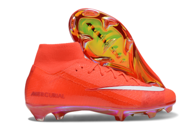 Nike Air Zoom Mercurial Superfly 10 Elite FG High-Tops Soccer Cleats - Red/White/Gold