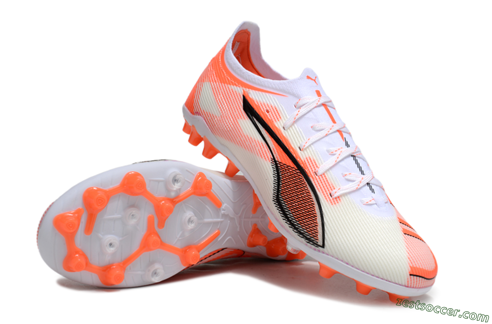 Puma Ultra 5 Ultimate AG Low-Tops Soccer Cleats - White/Red/Black 3