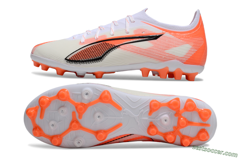 Puma Ultra 5 Ultimate AG Low-Tops Soccer Cleats - White/Red/Black 1