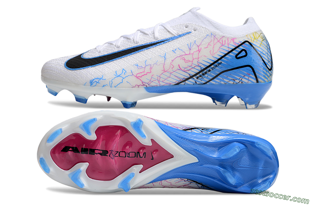 Nike Air Zoom Mercurial Vapor 16 Elite FG Low-Tops Soccer Cleats - White/Black/Blue/Pink/Yellow 1