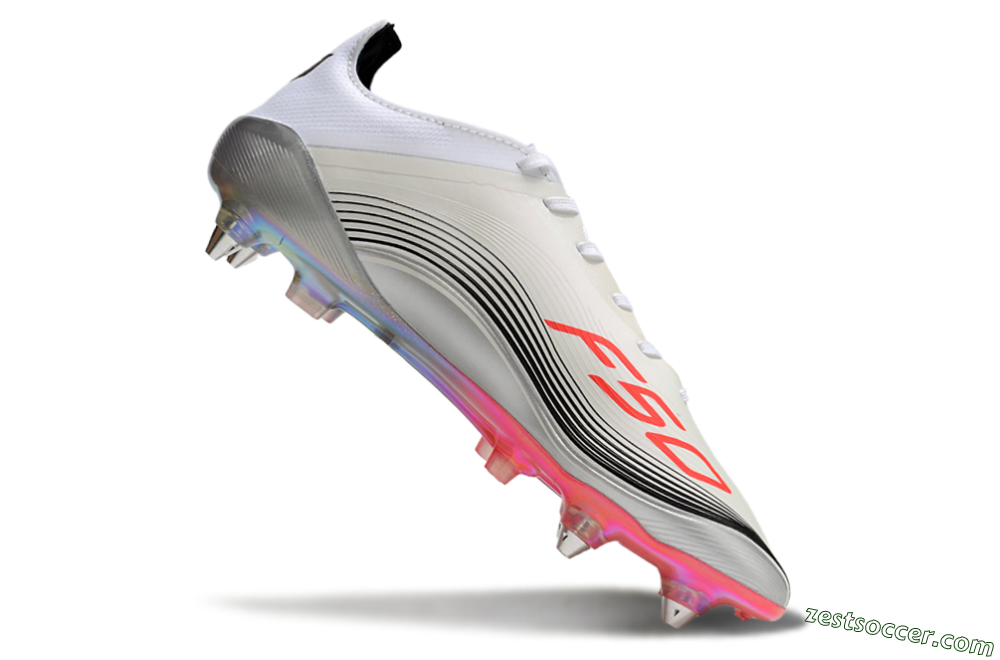 Messi x Adidas F50 Elite 2025 SG Low-Tops Soccer Cleats - Silver/White/Black 4