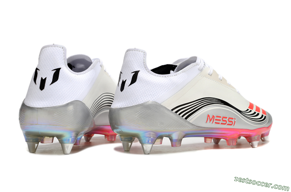 Messi x Adidas F50 Elite 2025 SG Low-Tops Soccer Cleats - Silver/White/Black 6