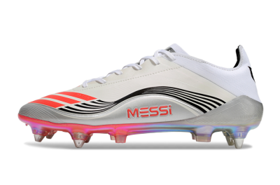 Messi x Adidas F50 Elite 2025 SG Low-Tops Soccer Cleats - Silver/White/Black
