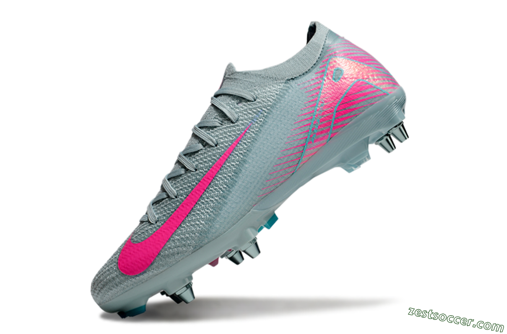 Nike Air Zoom Mercurial Vapor 16 Elite SG Low-Tops Soccer Cleats - Jade/Pink 5