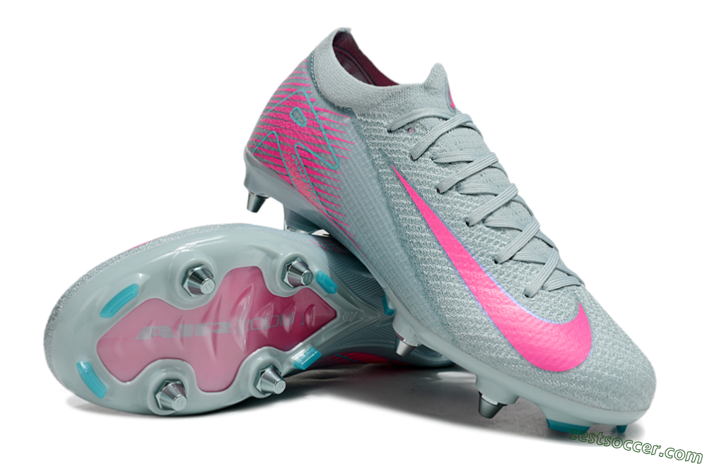 Nike Air Zoom Mercurial Vapor 16 Elite SG Low-Tops Soccer Cleats - Jade/Pink 3