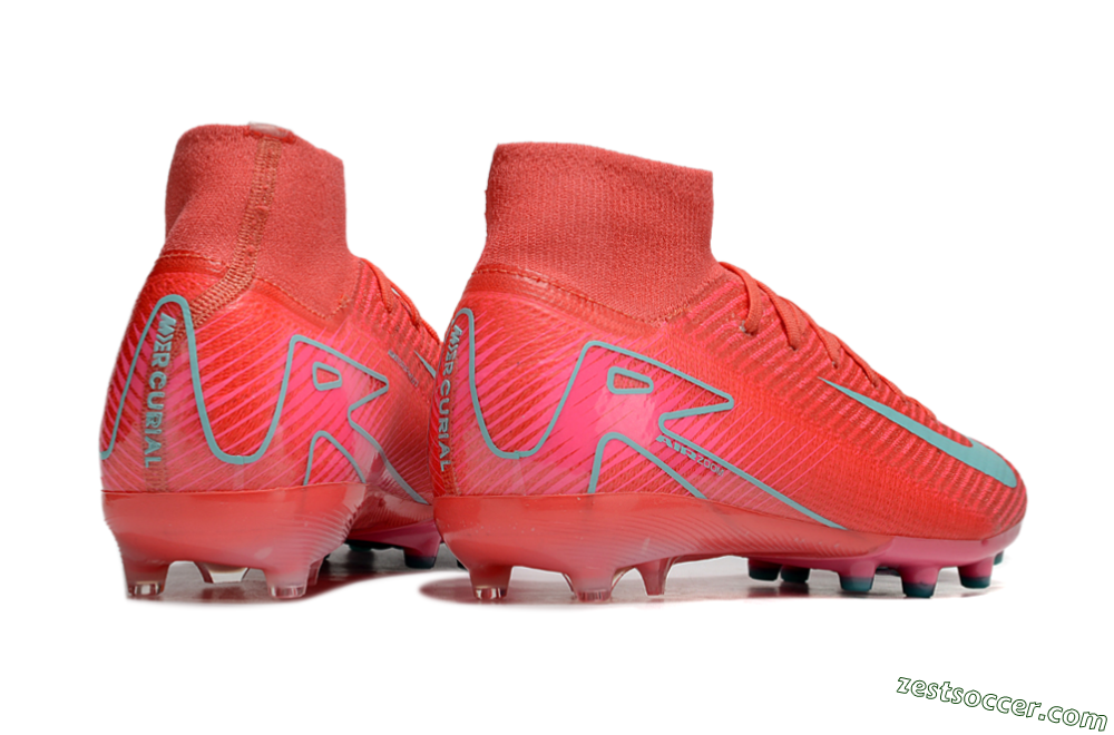 Nike Air Zoom Mercurial Superfly 10 Elite AG High-Tops Soccer Cleats - Red/Jade 6