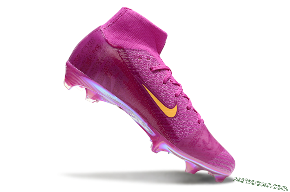 Nike Air Zoom Mercurial Superfly 10 Elite FG High-Tops Soccer Cleats - Purple/Yellow/Gold 4