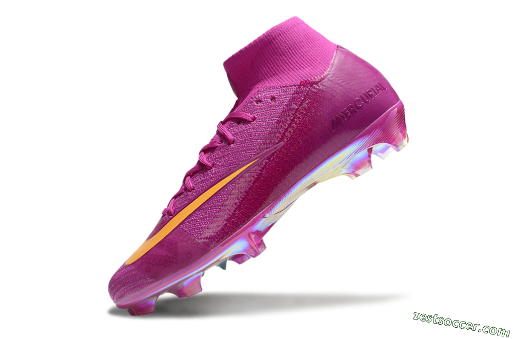 Nike Air Zoom Mercurial Superfly 10 Elite FG High-Tops Soccer Cleats - Purple/Yellow/Gold 5