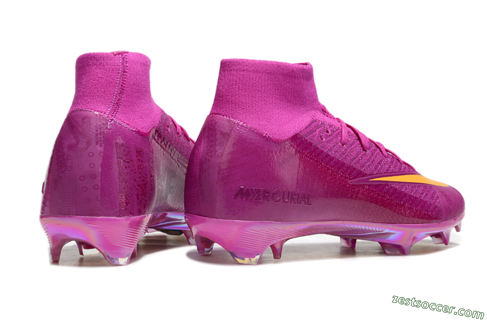 Nike Air Zoom Mercurial Superfly 10 Elite FG High-Tops Soccer Cleats - Purple/Yellow/Gold 6