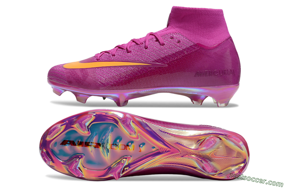 Nike Air Zoom Mercurial Superfly 10 Elite FG High-Tops Soccer Cleats - Purple/Yellow/Gold 1